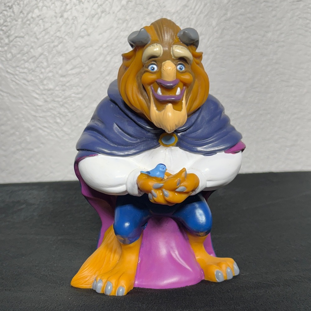 Vintage Disney Beauty and the Beast Vinyl Piggy Bank